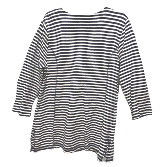 Liz Claiborne Weekend Womens Nautical Navy Stripe Tunic Size Large - Picture 2 of 4